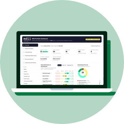 Computer with example dashboard
